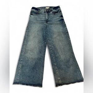 Good American denim palazzo crop Wide-Leg Blue Jeans 8